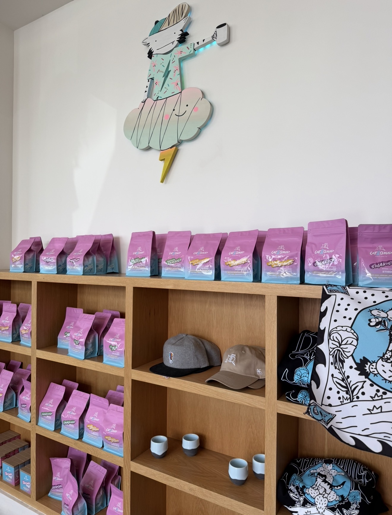 Cat & Cloud Coffee bags and merch