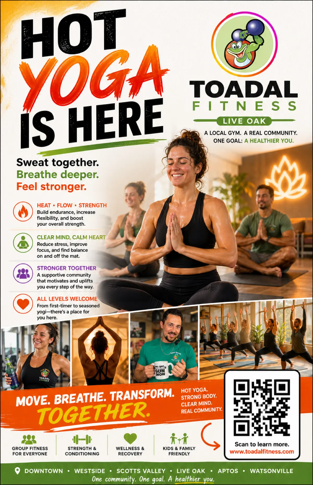 Toadal Fitness Live Oak — Hot Yoga is here. Move. Breathe. Transform. Together.